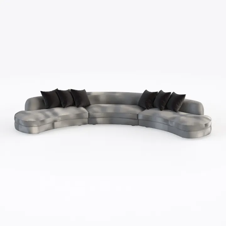 SweetSnuggle 93.31" Minimalist Curved Sofa, 3 Seat