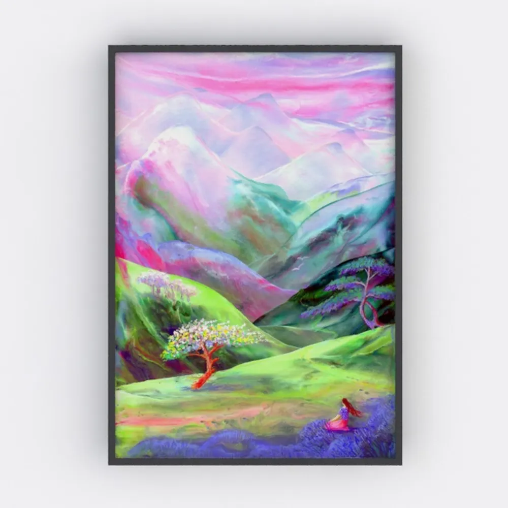 Zen Canvas Wall Art White and Blue Lotus Flower