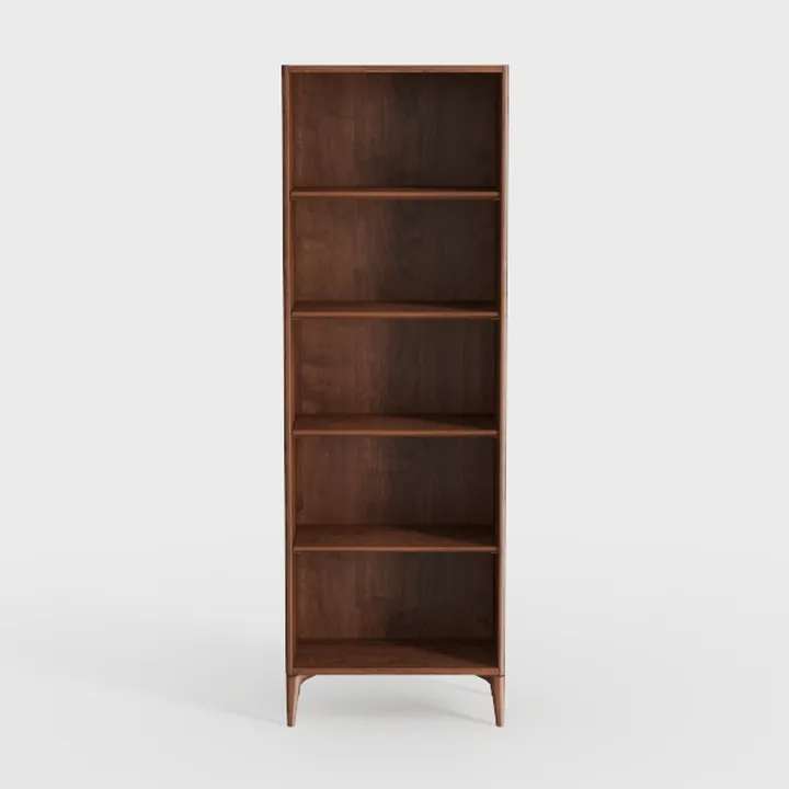 Minimalist Walnut Solid Wood Bookshelf 3D Model