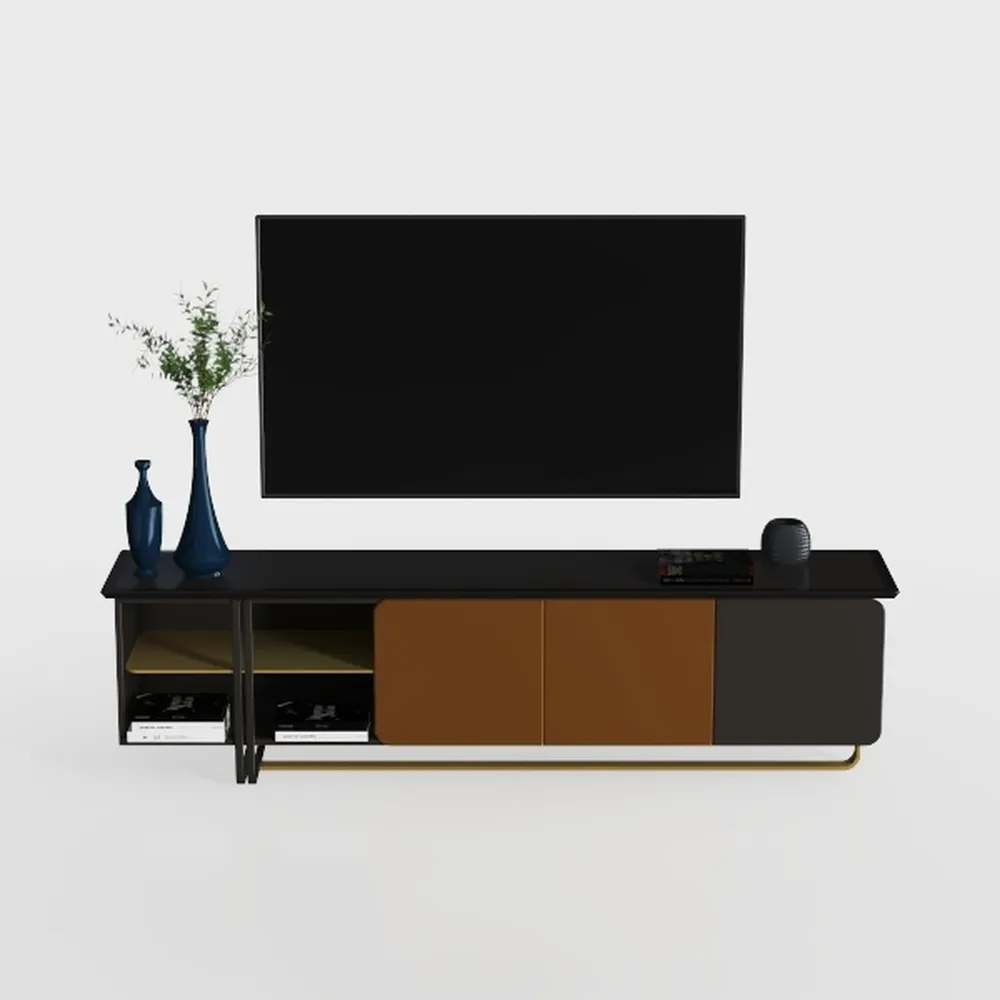 WLIVE TV Stand with LED Lights & Large Storage