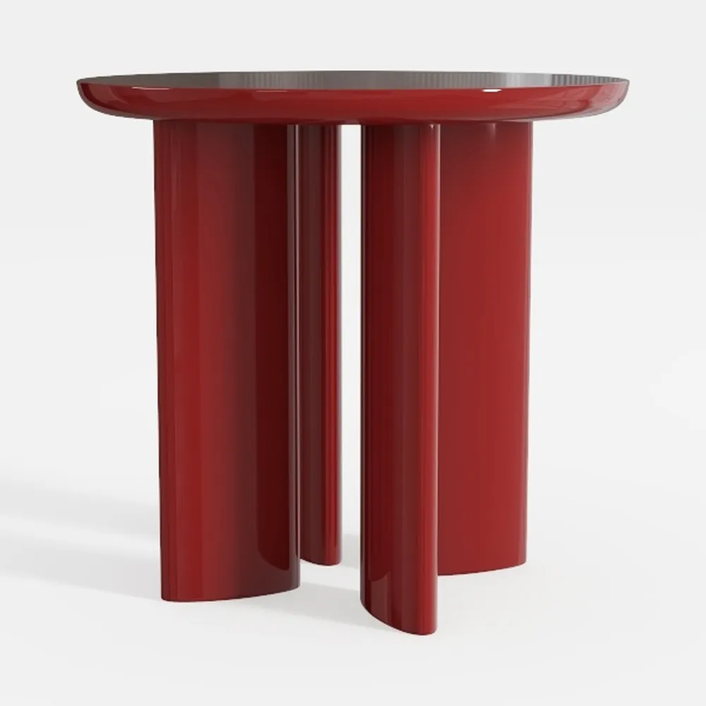 46.5" Round Wood Dining Table with Wide Legs Moder