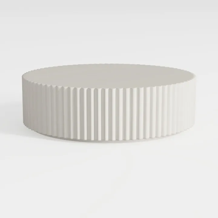 Round Fluted Coffee Table Round Drum Coffee Table 