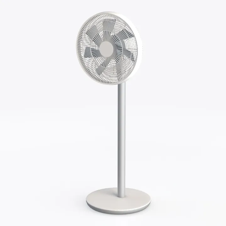 Minimalist White Metal Standing Fan 3D Model