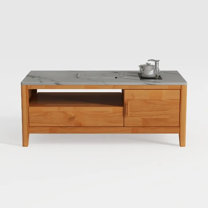 Elegant Brown Solid Acacia Wood Storage Chest