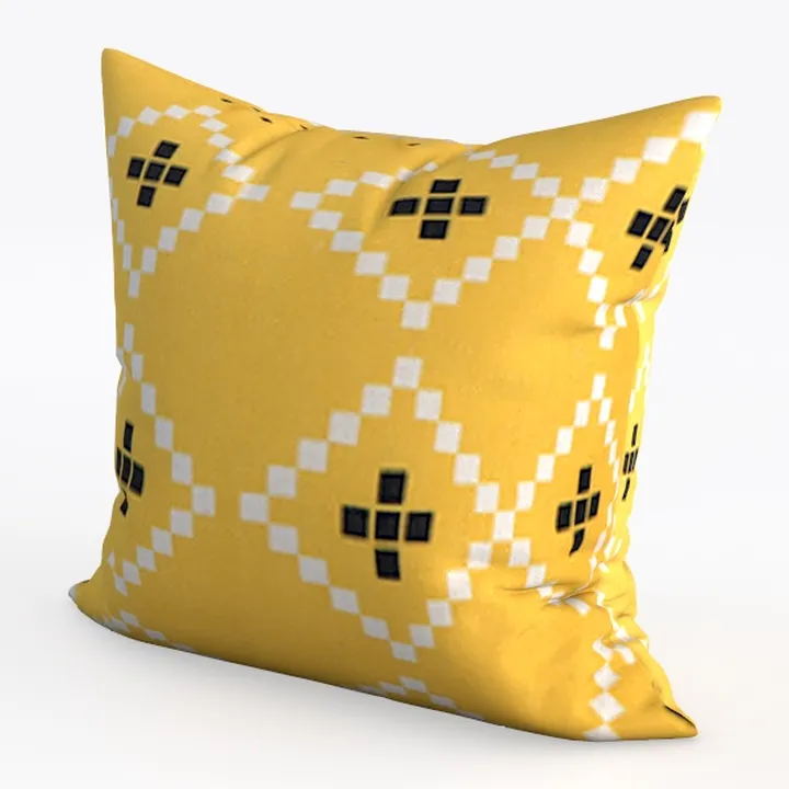 Bohemian Geometric Pattern Fabric Throw Pillow 3D Model