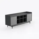 Modern TV Stand for 55 60 Inch, Tall Entertainment Right 45 Degree View