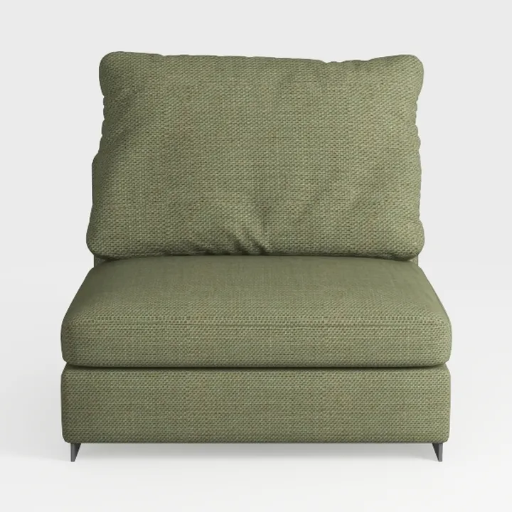 Minimalist Sage Green Fabric Armless Chair 3D Model