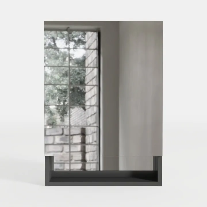 Black Medicine Cabinet Mirror, 16''x 24'' Surface