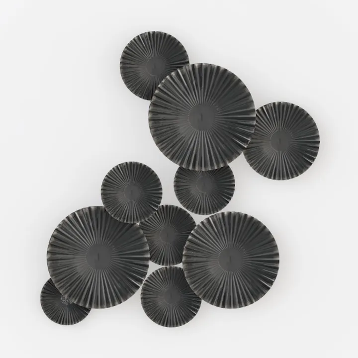 Minimalist Dark Metal Round Disc Wall Art Decor 3D Model