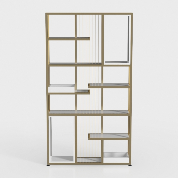 Tribesigns Bookshelf Bookcase, Gold 8-Open Shelf