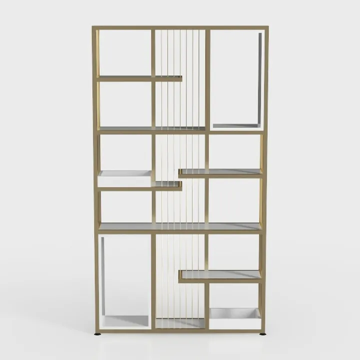 Tribesigns Bookshelf Bookcase, Gold 8-Open Shelf