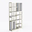 Tribesigns Bookshelf Bookcase, Gold 8-Open Shelf Right 45 Degree View