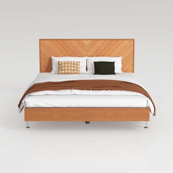 TOLEAD Wood Queen Bed Frame with Headboard, Wooden