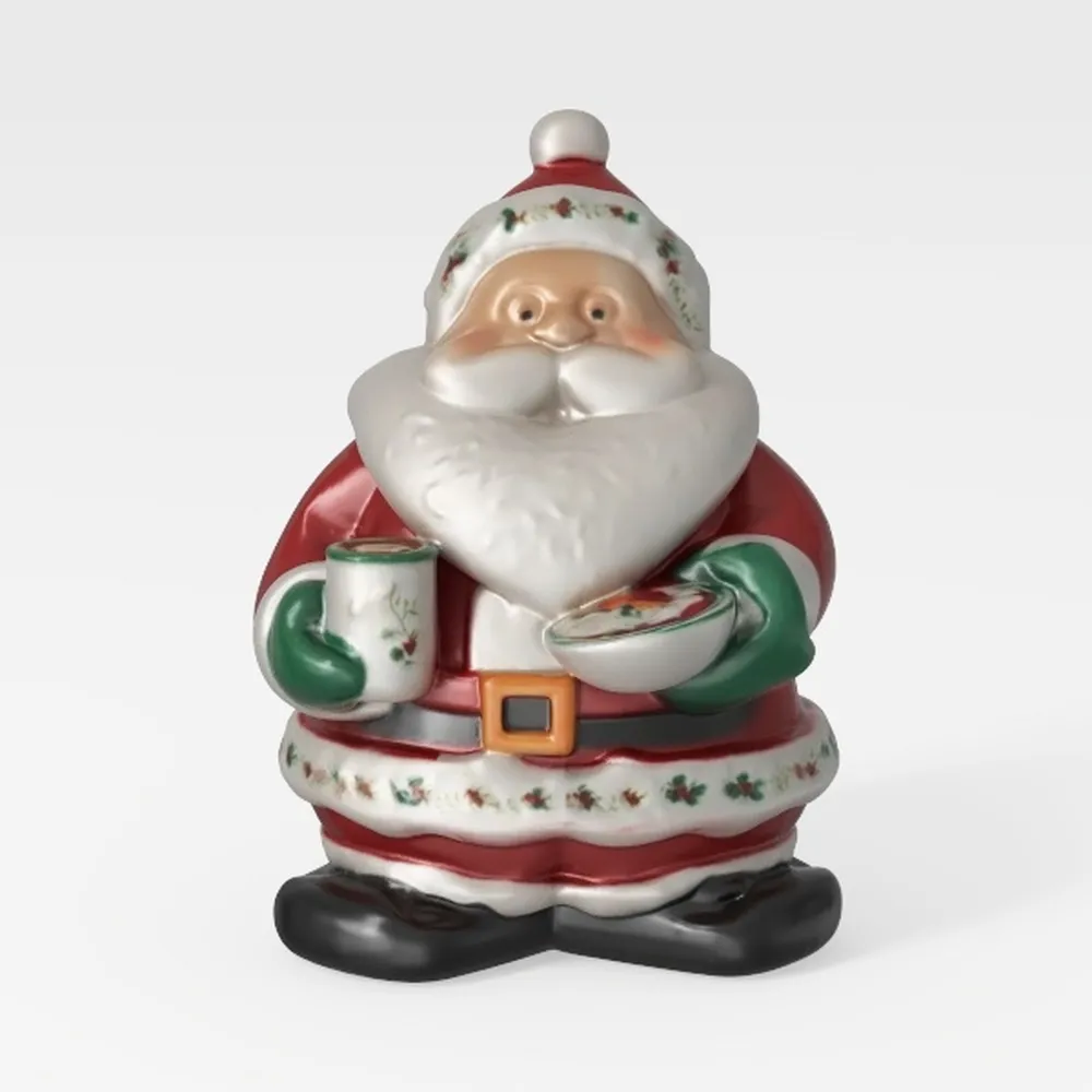 Pfaltzgraff Winterberry Santa Cookie Jar_ai generated