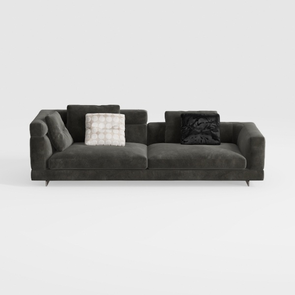 First of a Kind Florida Velvet Sectional - Modern 