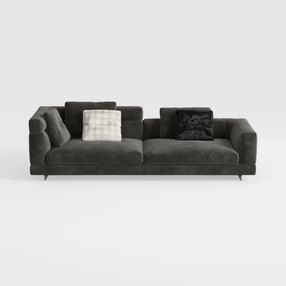 First of a Kind Florida Velvet Sectional - Modern 