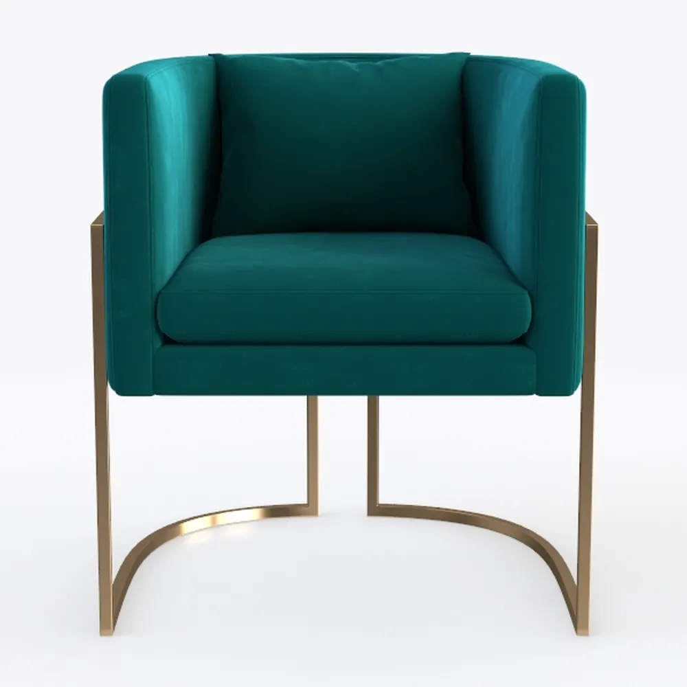 Velvet Accent Chair Green Modern Comfy Upholstered