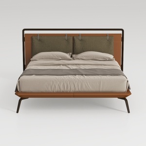 MAKLAINE Modern/Contemporary Cognac Vegan Faux Lea