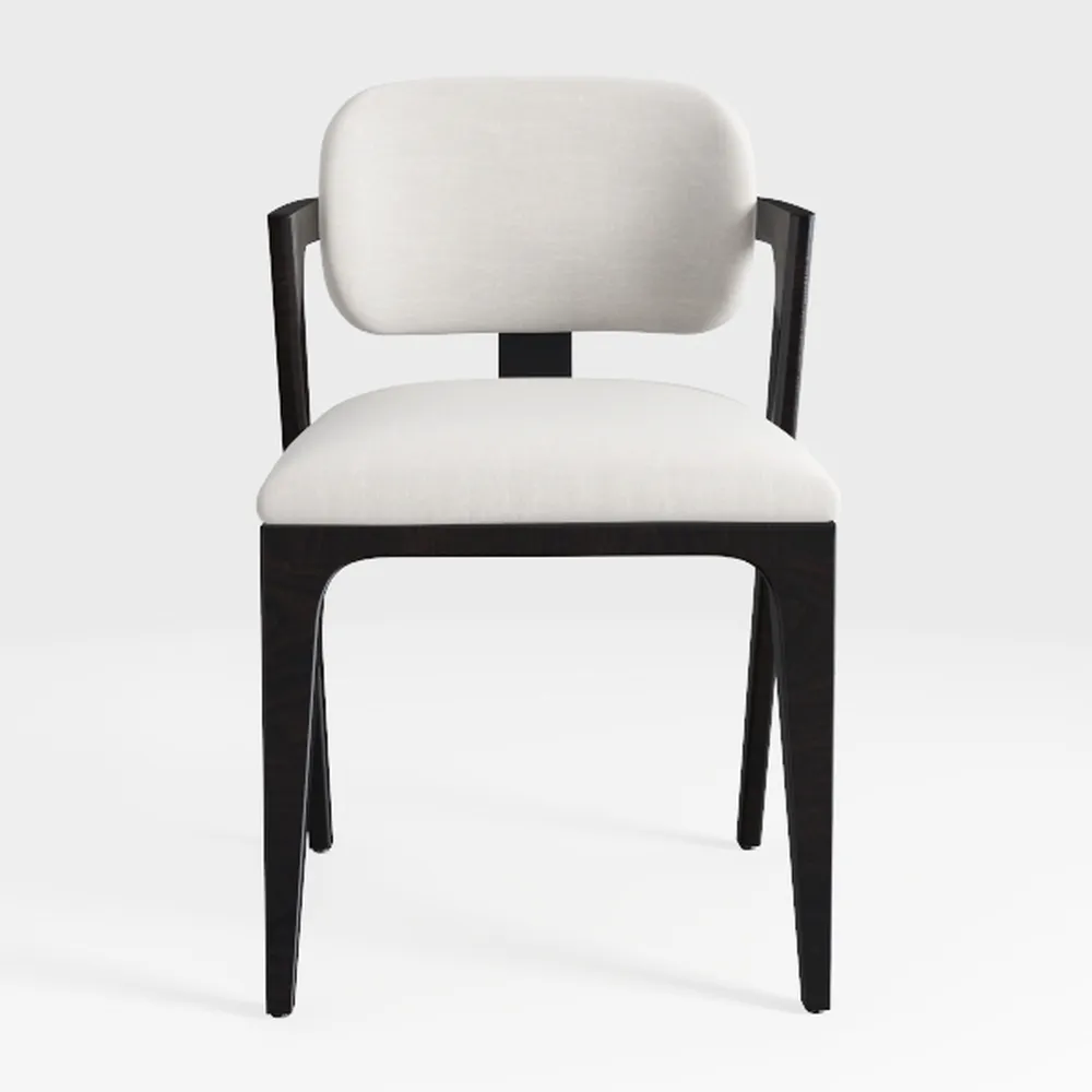 Modern Linen Upholstered Dining Chairs Set of 4