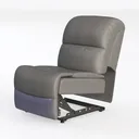 Modern Gray Leather Armless Accent Chair 3D Model Left 45 Degree View