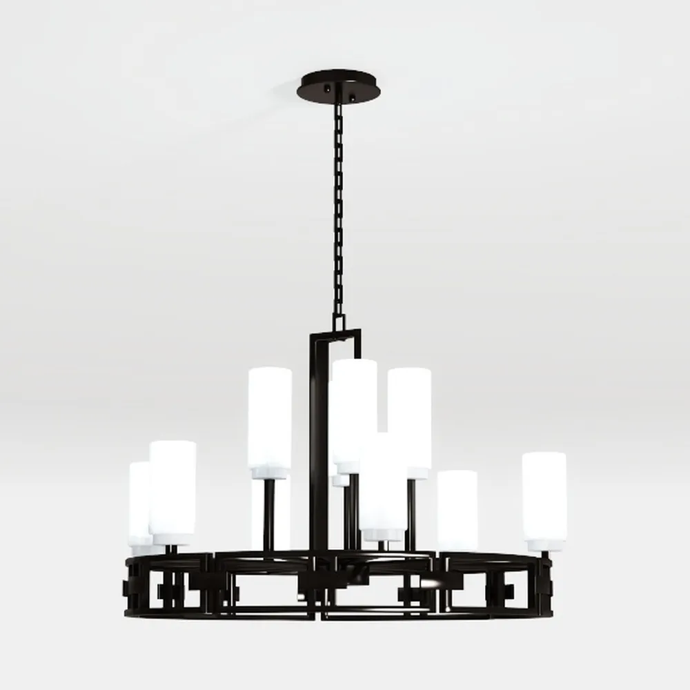 CANMEIJIA 6-Light Black Chandeliers, Industril 