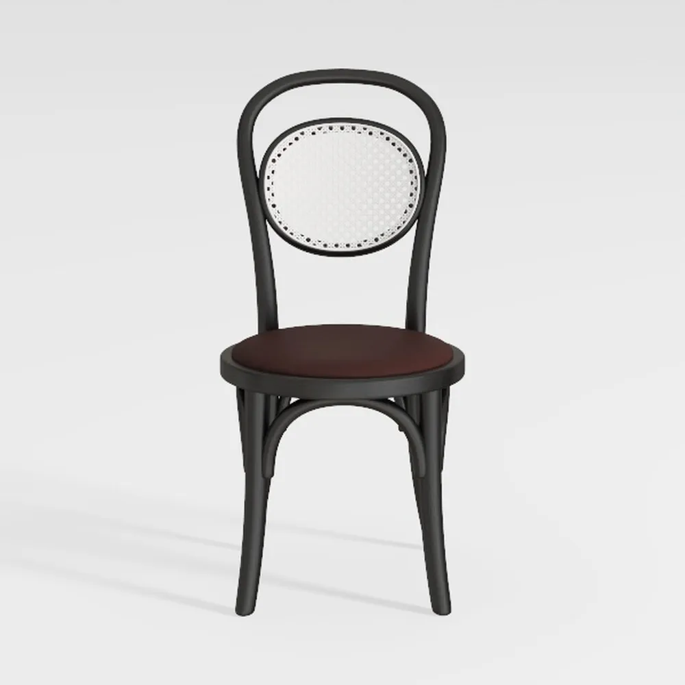 Black Aluminum Outdoor Dining Chair in Black