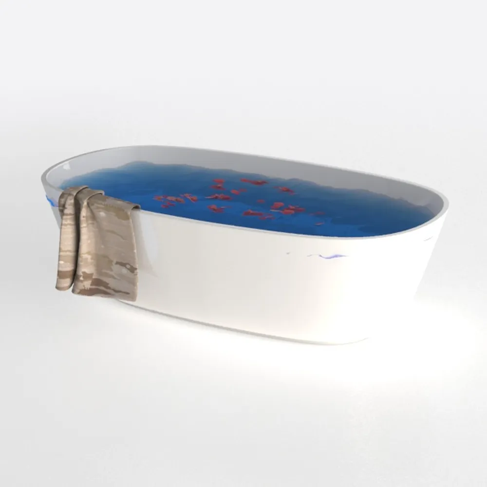 71" Air Bubble and HydroJet Freestanding Bathtub