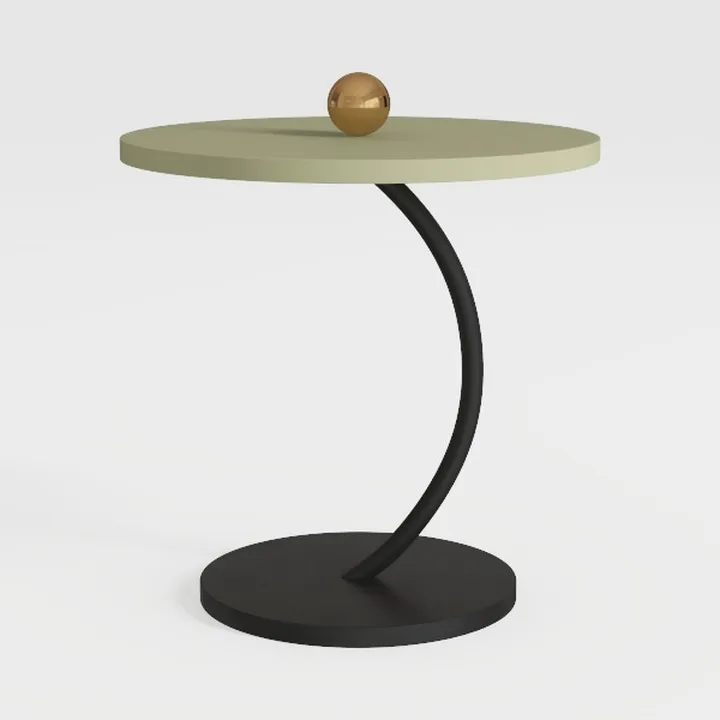 C Shaped End Table for Couch Small Places, Faux