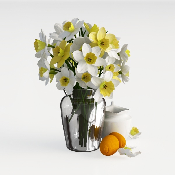 Fake Flowers in Vase White Peonies Artificial Flow