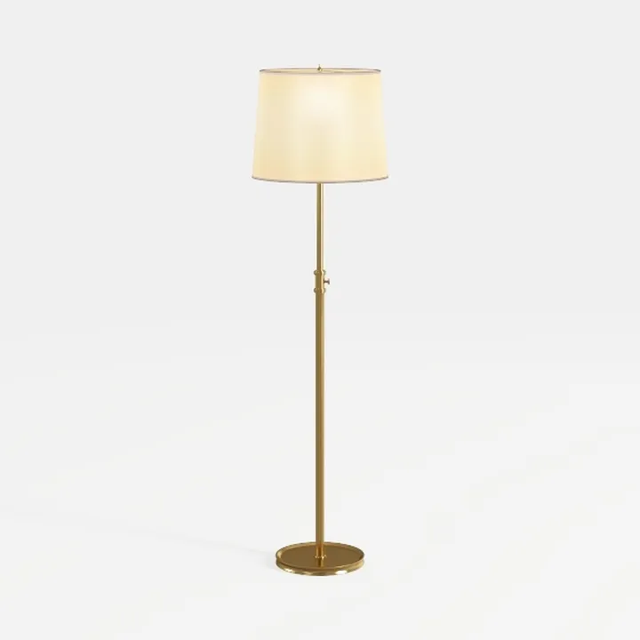 Modern Brass Linen Floor Lamp 3D Model