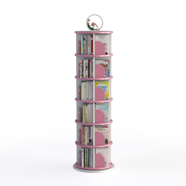 BYERZ Rotating Bookshelf, Small Book Shelf for