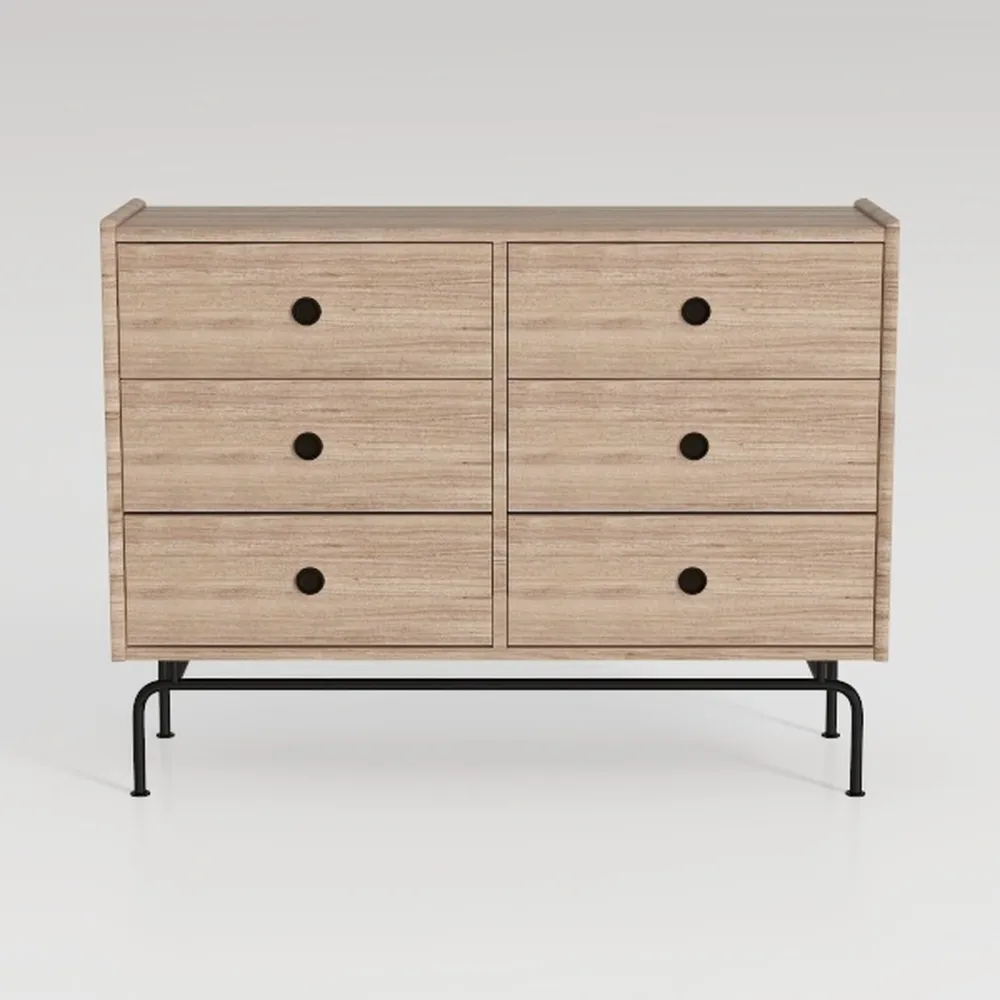 Bigbiglife Wood Dresser for Bedroom, 6 Drawer