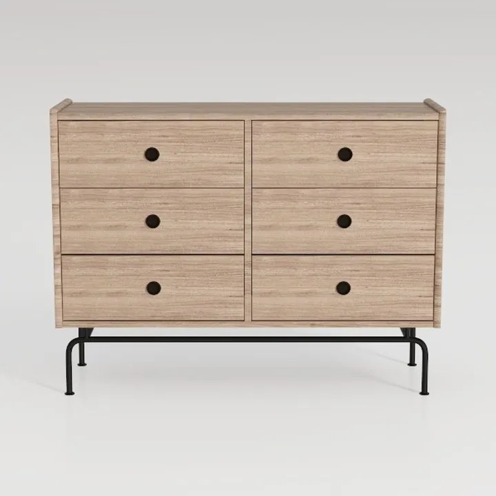 Bigbiglife Wood Dresser for Bedroom, 6 Drawer