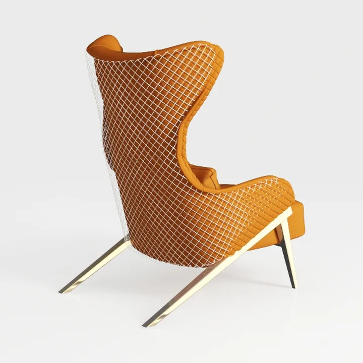Modern Rocking ChairSet with Lumbar Pillow and Ott