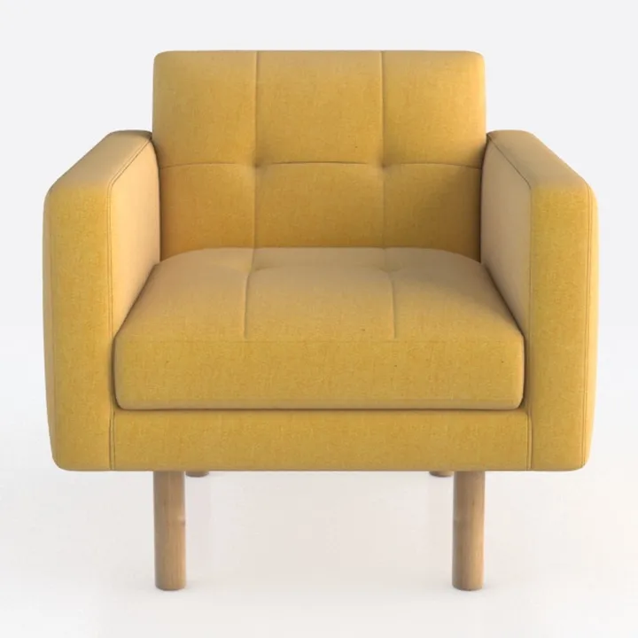 Teddy Accent Chair with Waist Pillow, Modern