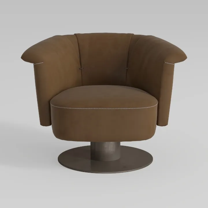 Tov Furniture Jordan Cognac Velvet Swivel Chair