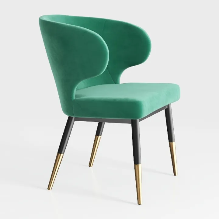 Dining Chairs Velvet Set of 2, Gold Leg Side Chair