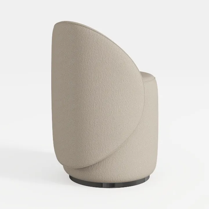 Set of 2 Modern Brown Accent Barrel Chairs with