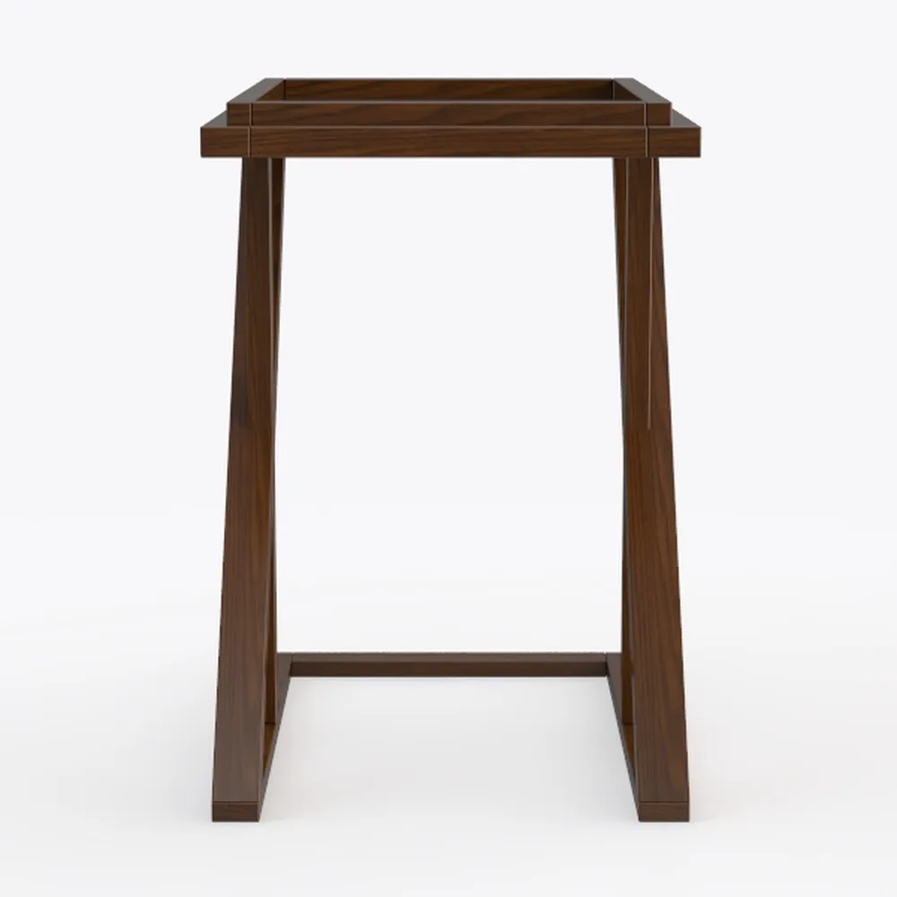Modern Walnut Wood Side End Table, Small Square