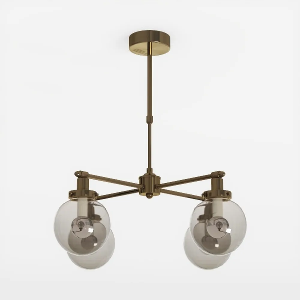 KCO Lighting Vintage Green Glass Chandelier 3