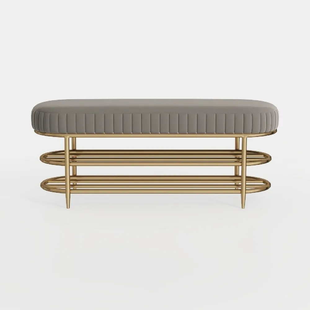 Linen Bench with Storage-Entryway Shoe Storage