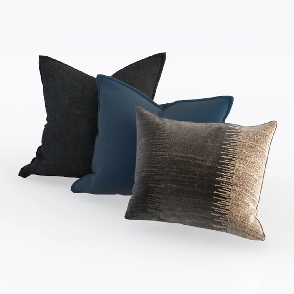 Meekio Set of 2 Deep Grey Blue Pillow Covers 18