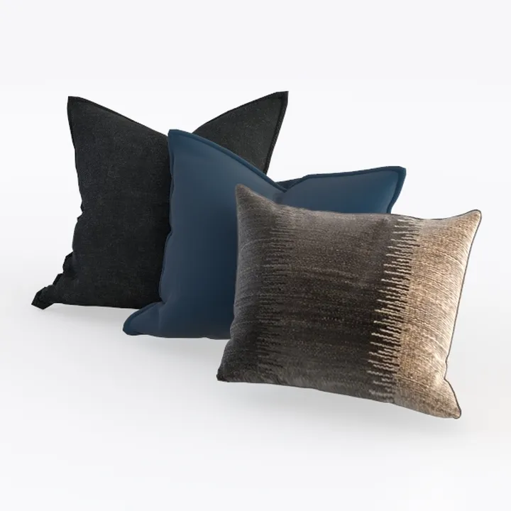 Meekio Set of 2 Deep Grey Blue Pillow Covers 18