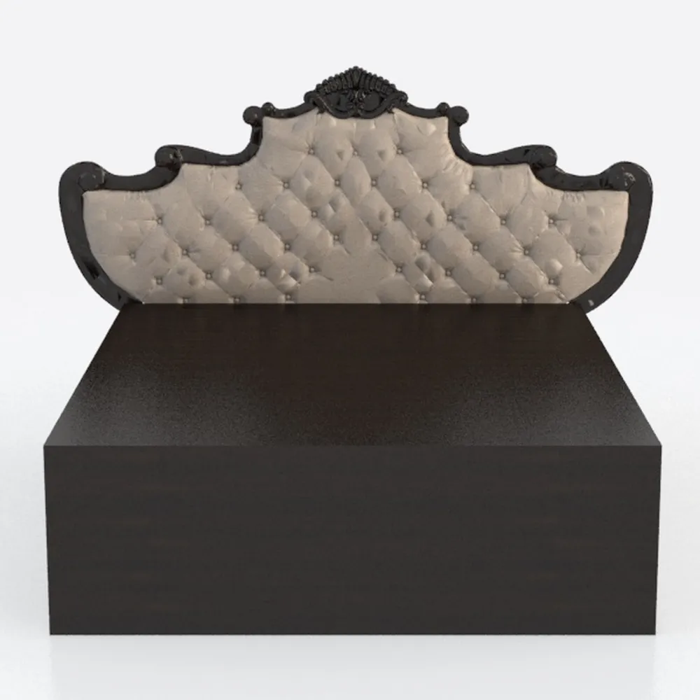 Benjara Chery King Size Bed with Button Tufted Hea