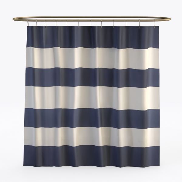 Stripe Shower Curtain - Dusty Navy