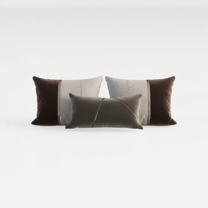 Modern Velvet Fabric Decorative Throw Pillows 3D Model