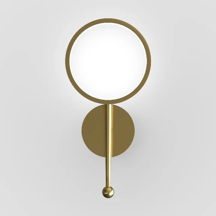 Modern Brass Round Wall Lamp 3D Model