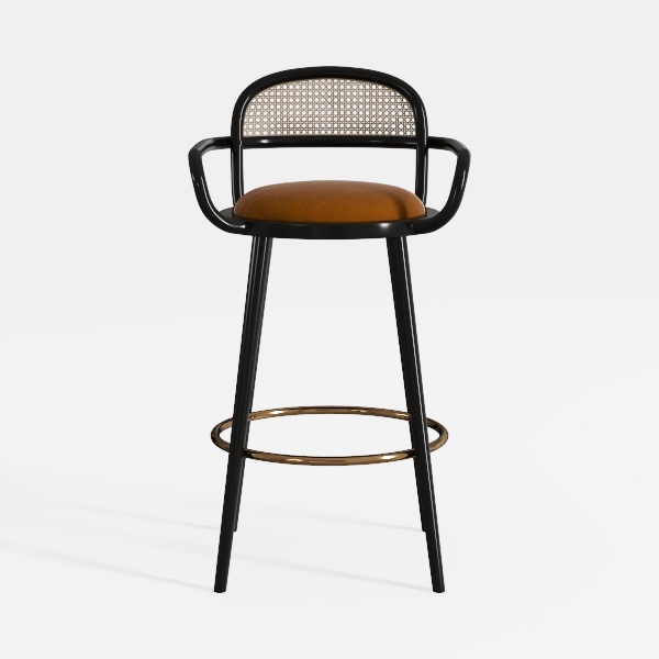 Set of 2 29" Swivel Bar Height Stool Wood Dining