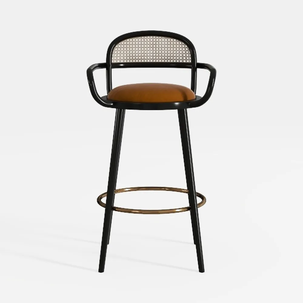 Set of 2 29" Swivel Bar Height Stool Wood Dining