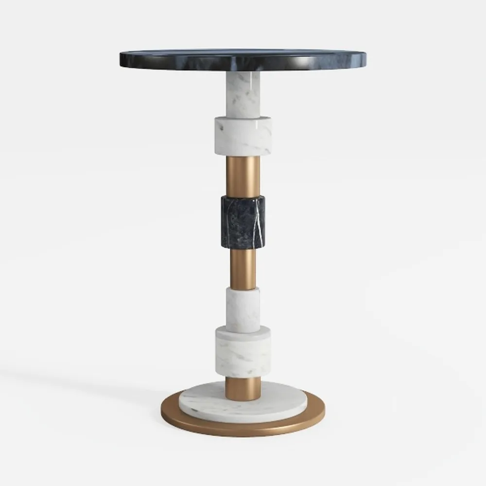 Marble Drink Table,Height Adjustable Martini Table
